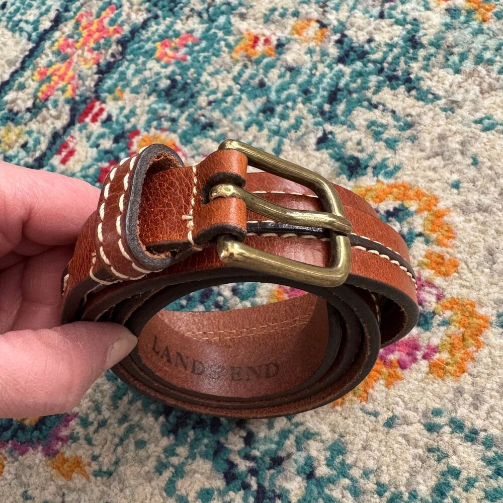 Lands' End Women's 100% Leather Belt Size‎ Large US (33-36) - Picture 2 of 5